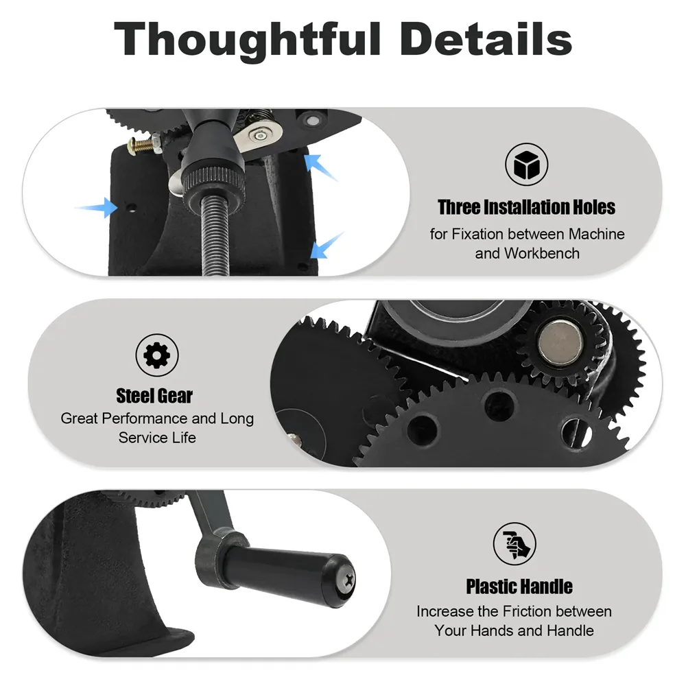 Manual Coil Winder Counter Machine Cast Iron Frame Steel Gear Wire Diameter 02-26mm Mechanical Winding Tool Reliable Compact Design