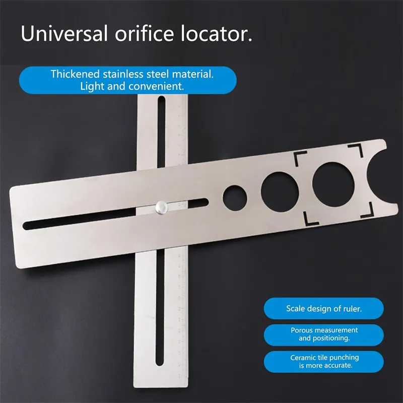 Adjustable Tile Hole Locator Stainless Steel Multi Hole Drill Guide Tool 360 Degree Positioning for Ceramic Marble Glass Floor Installation Adjustable Tile Hole Locator Stainless Steel Multi Hole Drill Guide Tool 360 Degree Positioning for Ceramic Marble Glass Floor Installation