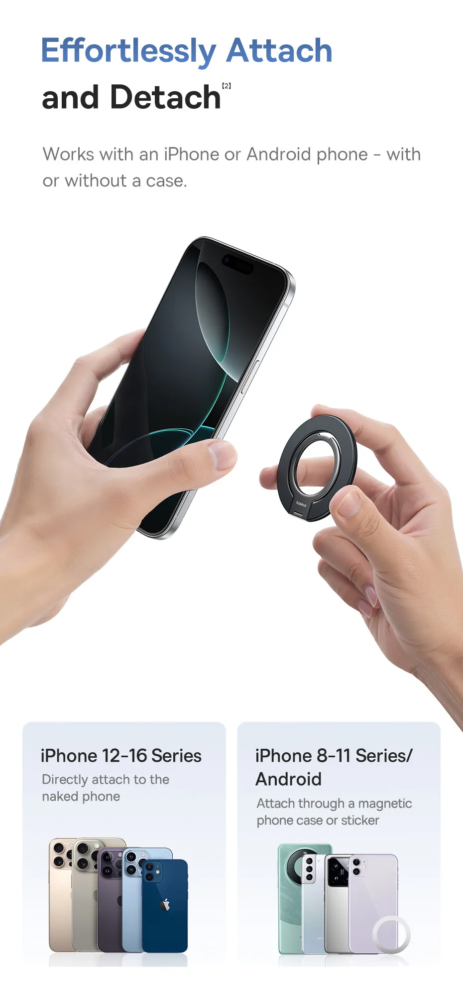 Baseus MagPro 3 Ultra Slim Magnetic Ring Phone Stand for iPhone 16 15 Pro Max 360° Rotation 180° Adjustment Mobile Phone Holder Baseus MagPro 3 Ultra Slim Magnetic Ring Phone Stand for iPhone 16 15 Pro Max 360° Rotation 180° Adjustment Mobile Phone Holder