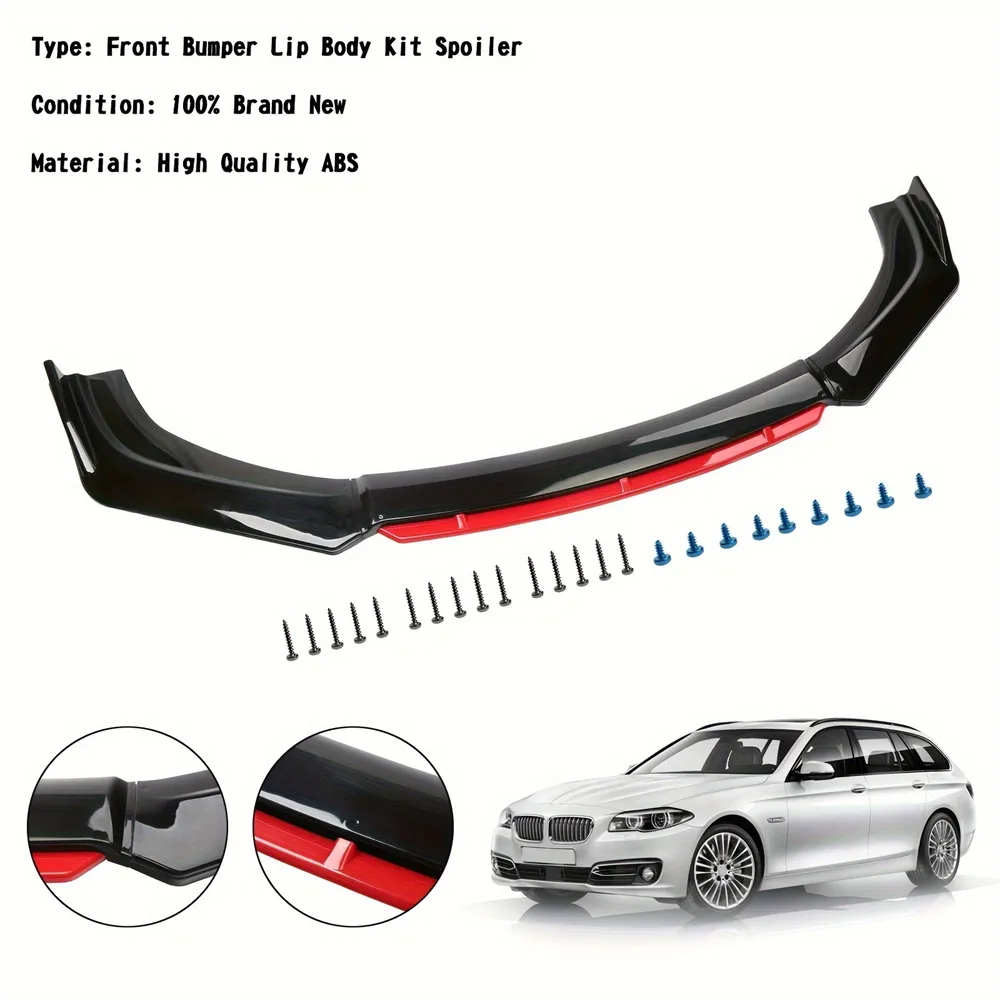 Car Front Bumper Lip Splitter Universal Aerodynamic Body Kit Spoiler Diffuser Protector Impact-Resistant Enhances Downforce Stylish Car Front Bumper Lip Splitter Universal Aerodynamic Body Kit Spoiler Diffuser Protector Impact-Resistant Enhances Downforce Stylish