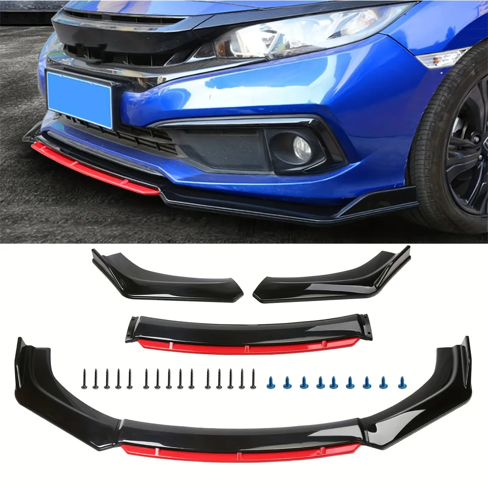 Car Front Bumper Lip Splitter Universal Aerodynamic Body Kit Spoiler Diffuser Protector Impact-Resistant Enhances Downforce Stylish Car Front Bumper Lip Splitter Universal Aerodynamic Body Kit Spoiler Diffuser Protector Impact-Resistant Enhances Downforce Stylish