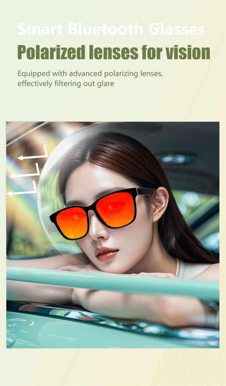 GS08 Smart bluetooth 5.3 Glasses Touch Control UV400 Protection IPX5 Waterproof 3D Stereo Sound Magnetic Charging for Outdoor Sports Activities GS08 Smart bluetooth 5.3 Glasses Touch Control UV400 Protection IPX5 Waterproof 3D Stereo Sound Magnetic Charging for Outdoor Sports Activities