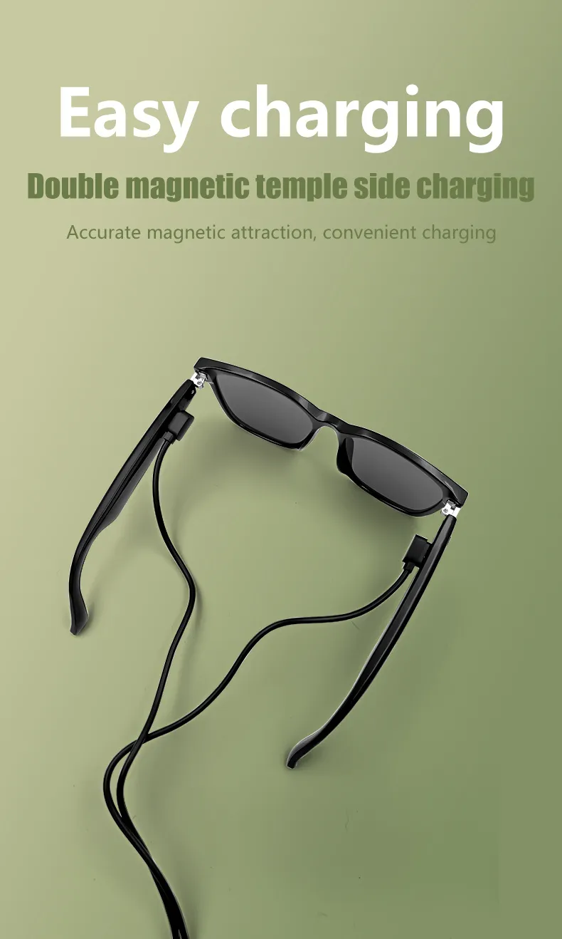 GS08 Smart bluetooth 5.3 Glasses Touch Control UV400 Protection IPX5 Waterproof 3D Stereo Sound Magnetic Charging for Outdoor Sports Activities GS08 Smart bluetooth 5.3 Glasses Touch Control UV400 Protection IPX5 Waterproof 3D Stereo Sound Magnetic Charging for Outdoor Sports Activities