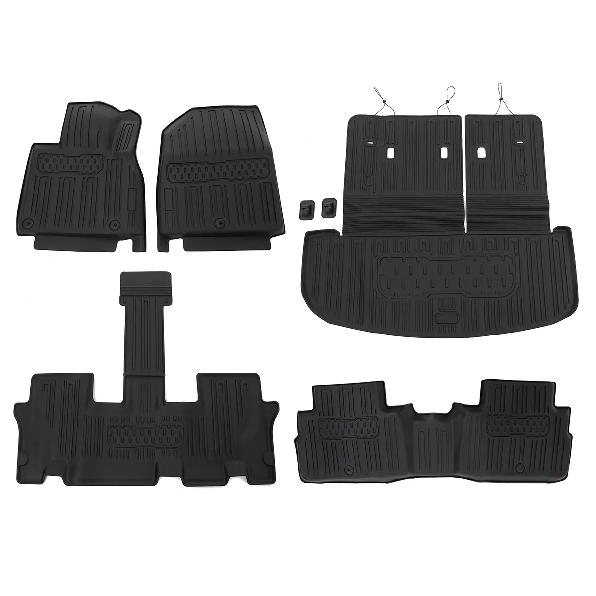 Floor Mats Set For Kia Telluride 2020-2025 Cargo Liner TPE Material All Weather Protection 7 8 Passenger Fit Car Accessories Seat Back Covers Full Coverage