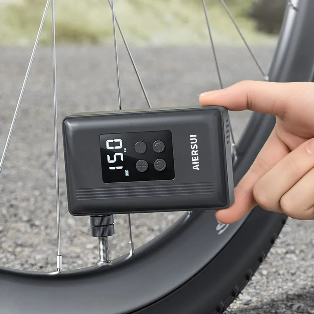 Mountain Road Bicycle Tire Inflator Smart Digital Display 150 PSI Portable Electric Air Pump USB Lightweight Design for Car Bicycle Ball