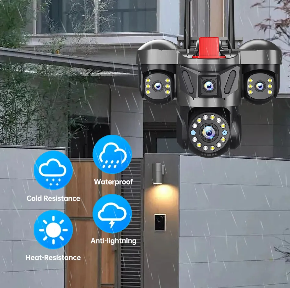 Guudgo 6MP Triple Lens Security Camera Wireless Outdoor WiFi 360° View 10X Zoom Color Night Vision Human Detect 2 Way Audio IP66 Waterproof CCTV Cameras Guudgo 6MP Triple Lens Security Camera Wireless Outdoor WiFi 360° View 10X Zoom Color Night Vision Human Detect 2 Way Audio IP66 Waterproof CCTV Cameras