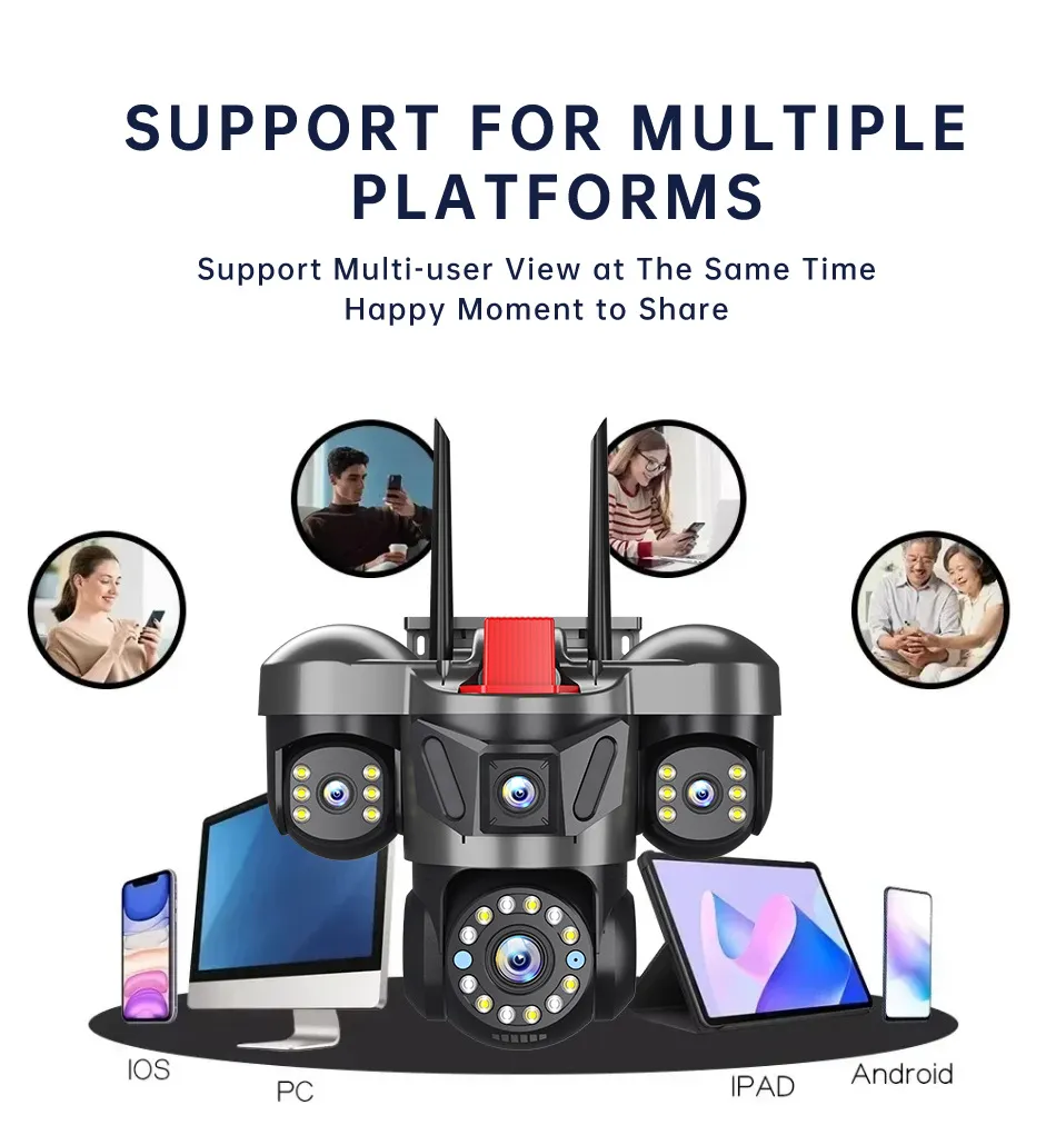 Guudgo 6MP Triple Lens Security Camera Wireless Outdoor WiFi 360° View 10X Zoom Color Night Vision Human Detect 2 Way Audio IP66 Waterproof CCTV Cameras Guudgo 6MP Triple Lens Security Camera Wireless Outdoor WiFi 360° View 10X Zoom Color Night Vision Human Detect 2 Way Audio IP66 Waterproof CCTV Cameras