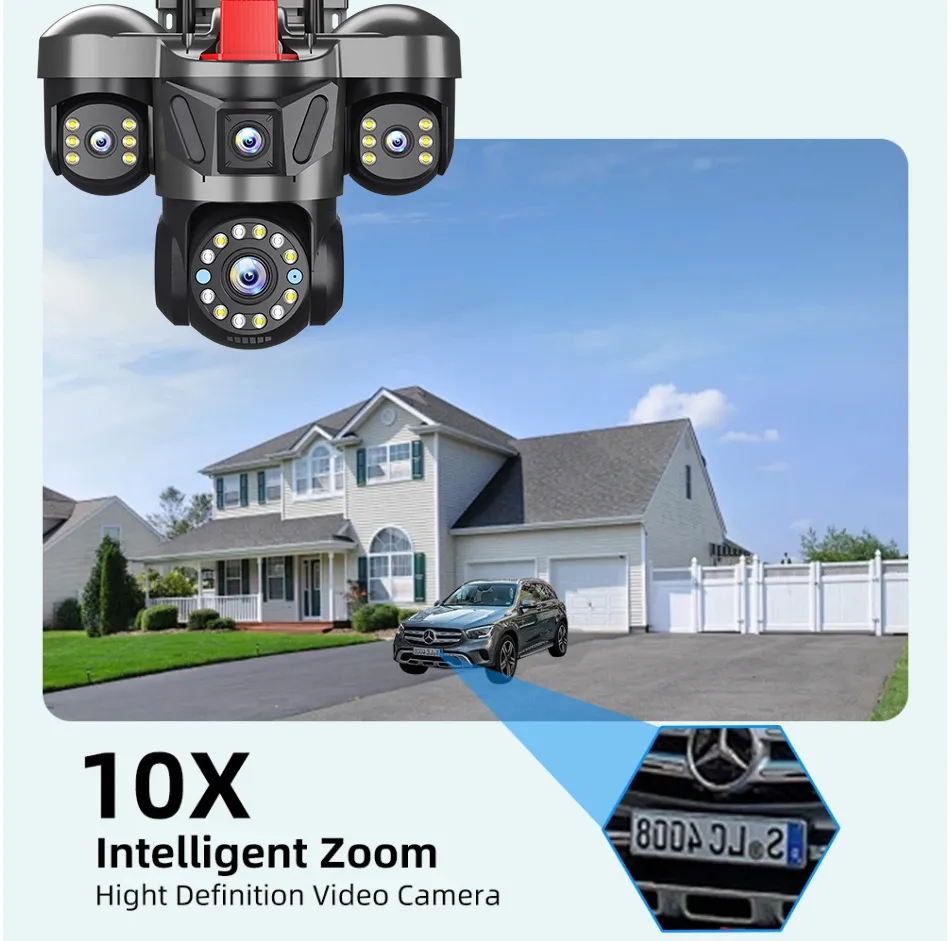 Guudgo 6MP Triple Lens Security Camera Wireless Outdoor WiFi 360° View 10X Zoom Color Night Vision Human Detect 2 Way Audio IP66 Waterproof CCTV Cameras Guudgo 6MP Triple Lens Security Camera Wireless Outdoor WiFi 360° View 10X Zoom Color Night Vision Human Detect 2 Way Audio IP66 Waterproof CCTV Cameras