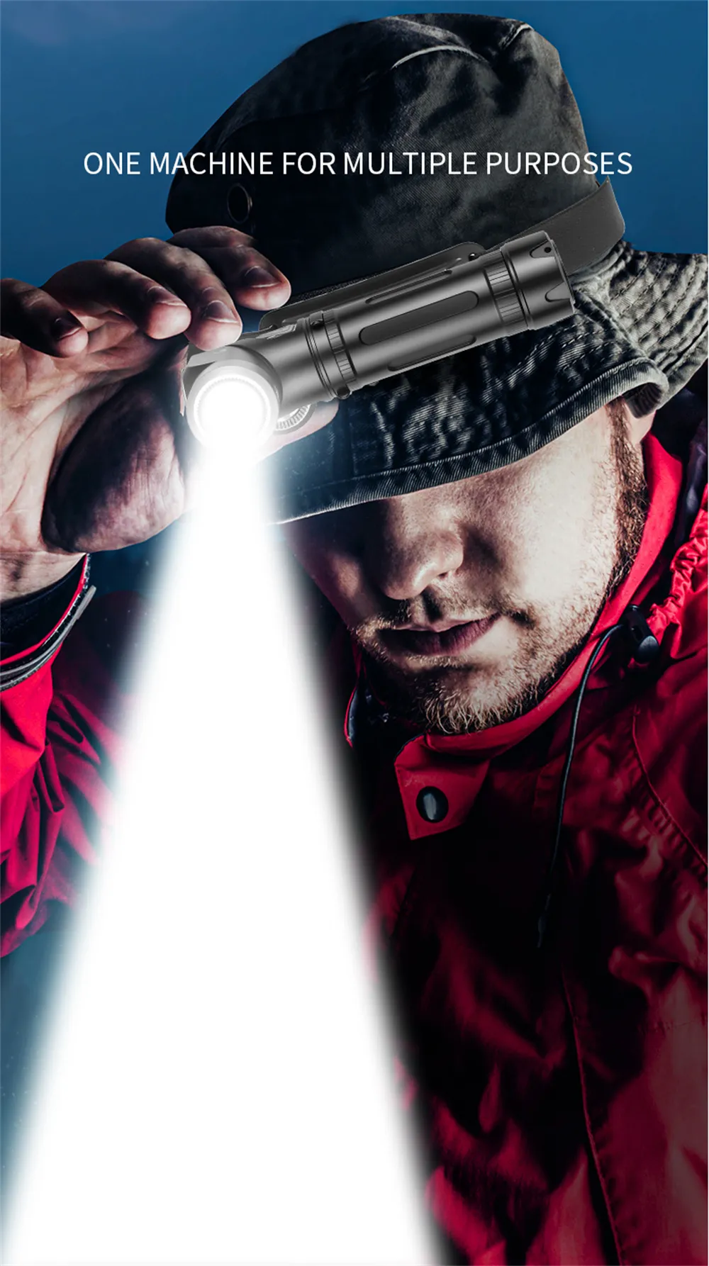 Multi Functional Strong Light Clip-on Headlight Magnetic Rotating L-shape Flashlight Work Light Magnetic Tail Outdoor Portable Torch 90-Degree Adjustable Corner Work Light For Hiking Multi Functional Strong Light Clip-on Headlight Magnetic Rotating L-shape Flashlight Work Light Magnetic Tail Outdoor Portable Torch 90-Degree Adjustable Corner Work Light For Hiking