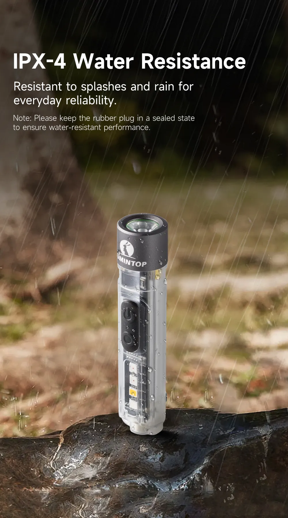 Lumintop Black Cat 400LM 90M LED Keychain Flashlight with Magnetic Base USB Rechargeable Super Bright Portable Mini Torch for Camping and Outdoor Activities