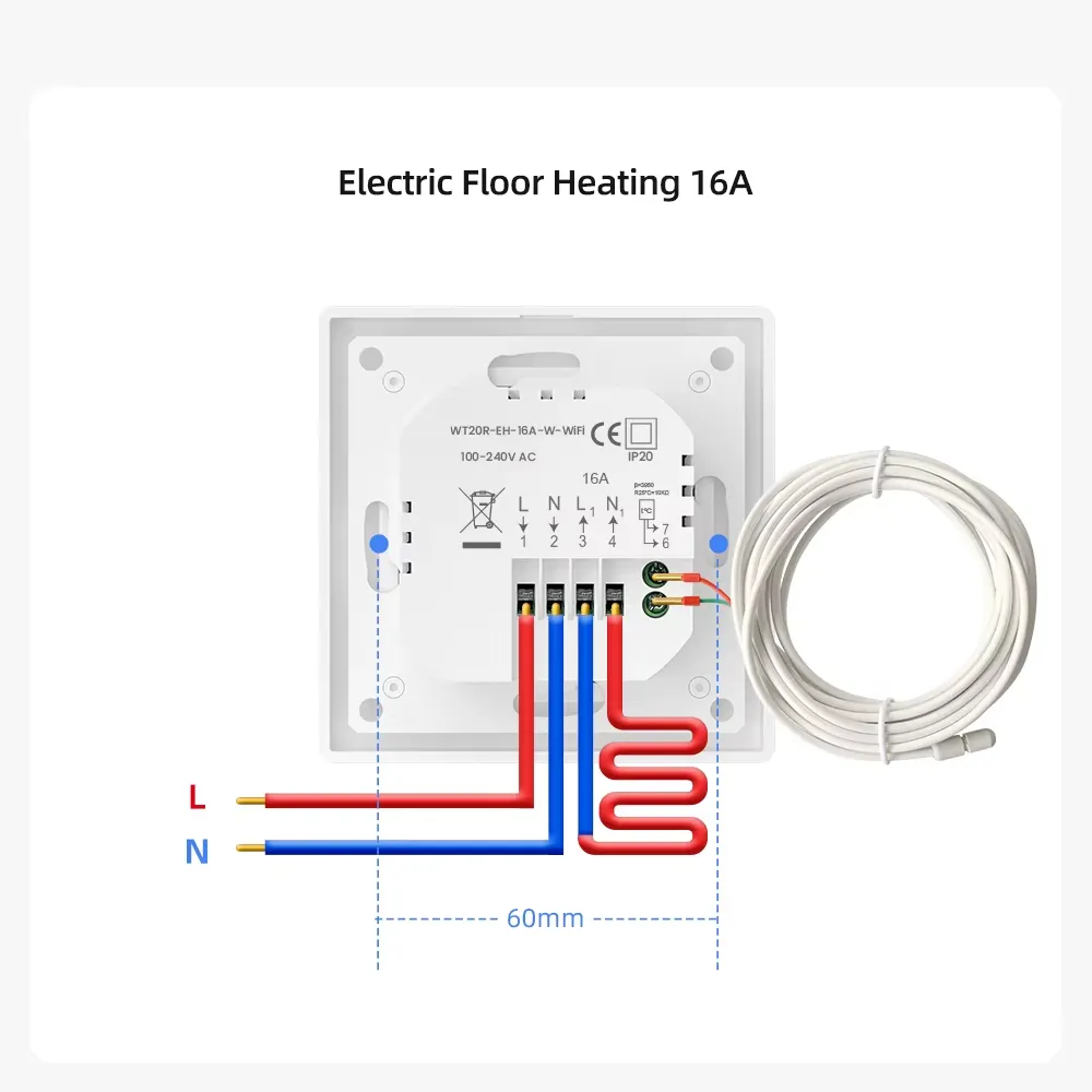 WT20R Tuya WiFi Smart Knob Thermostat Electric Heating Water Gas Boiler Temperature Controller Works With Alexa Google Home WT20R Tuya WiFi Smart Knob Thermostat Electric Heating Water Gas Boiler Temperature Controller Works With Alexa Google Home