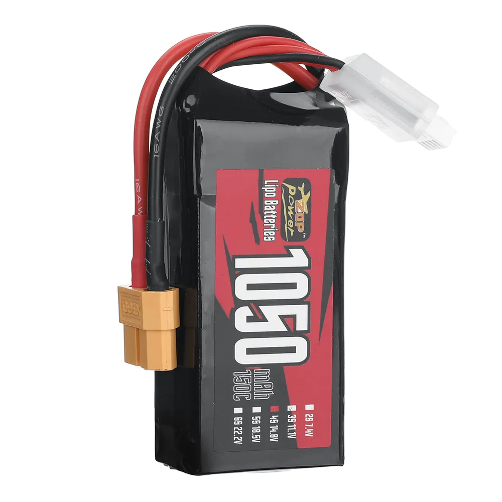 ZOP Power 14.8V 1050mAh 150C 4S LiPo Battery XT60 Plug for RC Drone ZOP Power 14.8V 1050mAh 150C 4S LiPo Battery XT60 Plug for RC Drone
