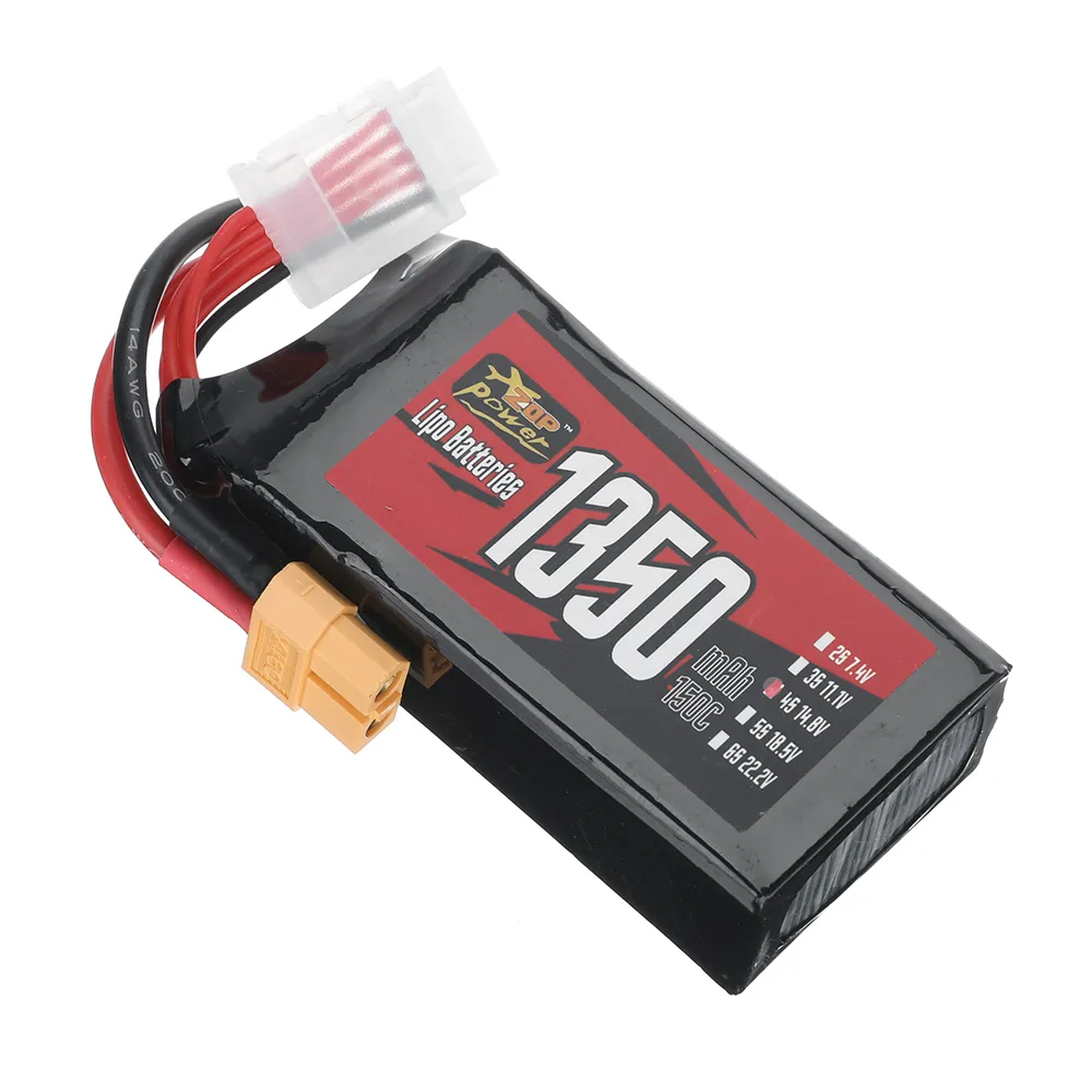 ZOP Power 14.8V 1350mAh 150C 4S LiPo Battery XT60 Plug for RC Drone ZOP Power 14.8V 1350mAh 150C 4S LiPo Battery XT60 Plug for RC Drone