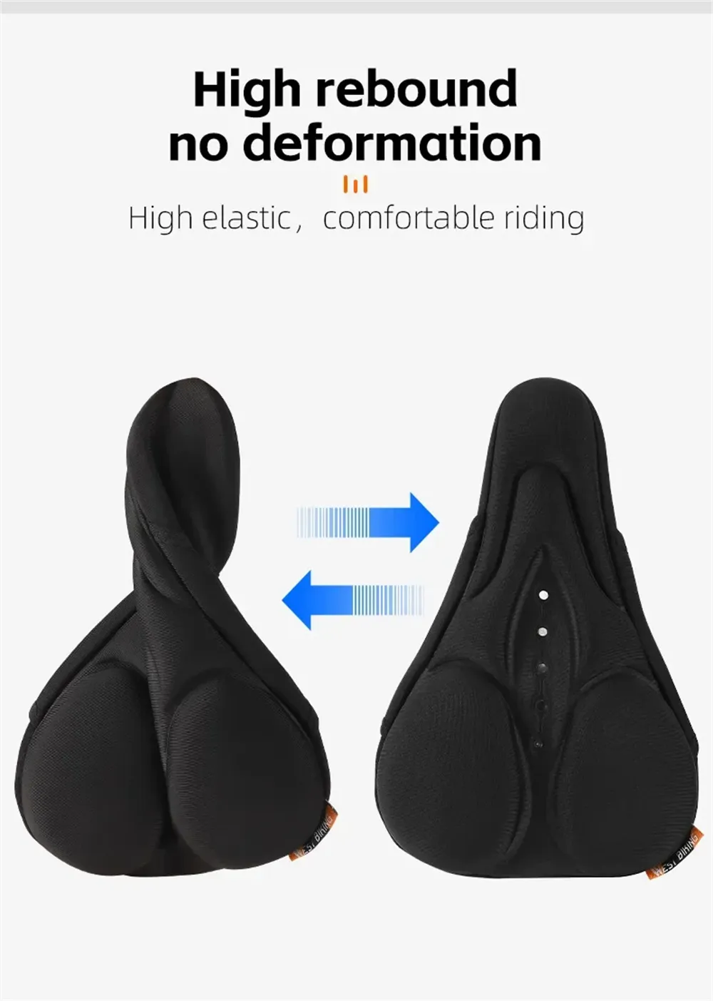WEST BIKING Comfty High Elastic Silicone Bicycle Saddle Cover Soft Breathable Bike Seat Cushion With Rainproof Cover for Road MTB Outdoor Riding WEST BIKING Comfty High Elastic Silicone Bicycle Saddle Cover Soft Breathable Bike Seat Cushion With Rainproof Cover for Road MTB Outdoor Riding