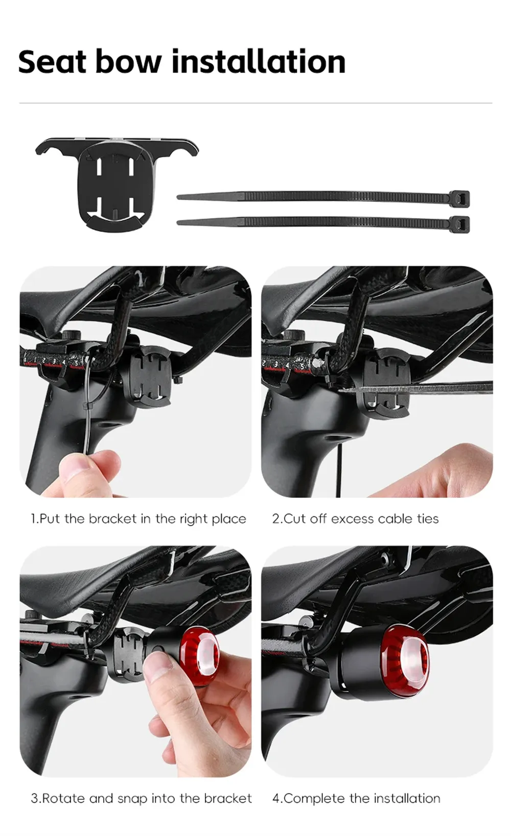 WEST BIKING 80LM Smart Dynamic Brake Sensing Bicycle Taillight 400mAh Battery Type-C Fast Charging IP65 Waterproof Vibration-sensing Bike Rear Light for MTB Night Cycling