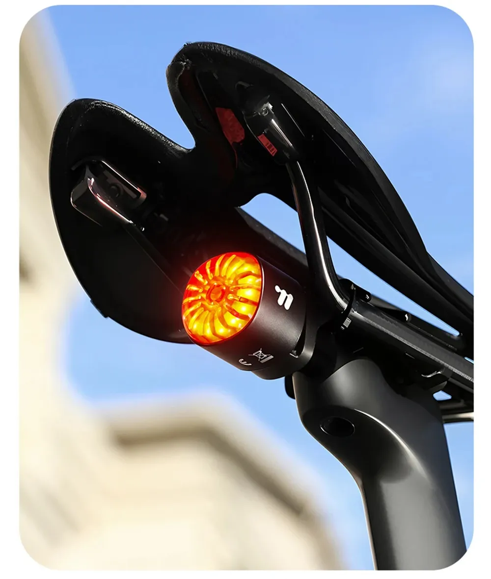 WEST BIKING 80LM Smart Dynamic Brake Sensing Bicycle Taillight 400mAh Battery Type-C Fast Charging IP65 Waterproof Vibration-sensing Bike Rear Light for MTB Night Cycling