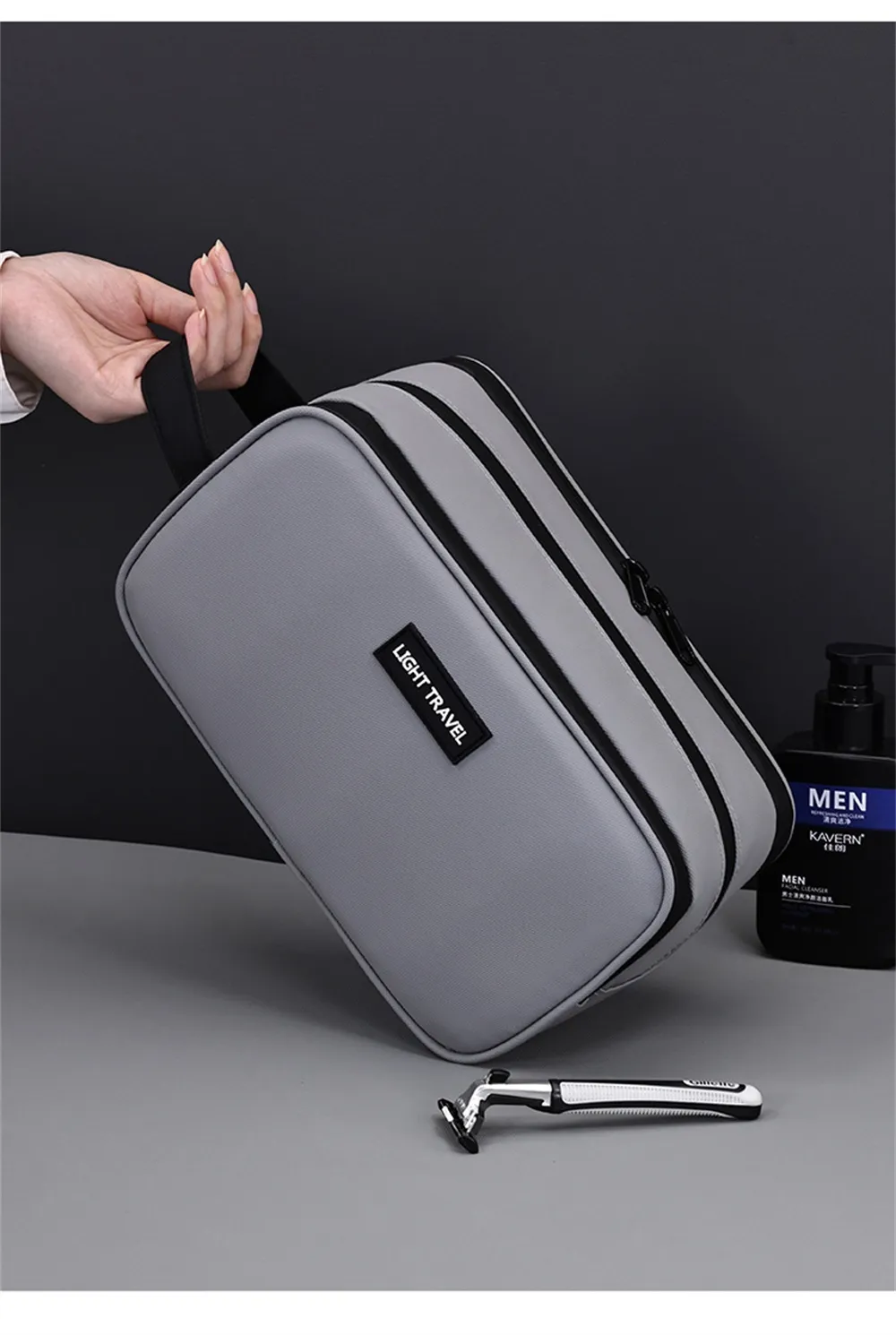 IPRee Men's Makeup Bag 3 Layer Elite Series Large Capacity Men's Toiletry Bag Travel Essentials Portable Premium Cosmetics Organizer Bag IPRee Men's Makeup Bag 3 Layer Elite Series Large Capacity Men's Toiletry Bag Travel Essentials Portable Premium Cosmetics Organizer Bag