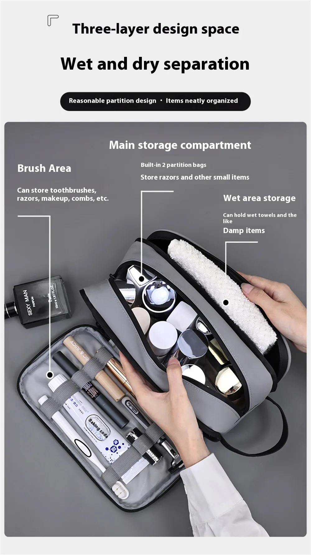 IPRee Men's Makeup Bag 3 Layer Elite Series Large Capacity Men's Toiletry Bag Travel Essentials Portable Premium Cosmetics Organizer Bag IPRee Men's Makeup Bag 3 Layer Elite Series Large Capacity Men's Toiletry Bag Travel Essentials Portable Premium Cosmetics Organizer Bag