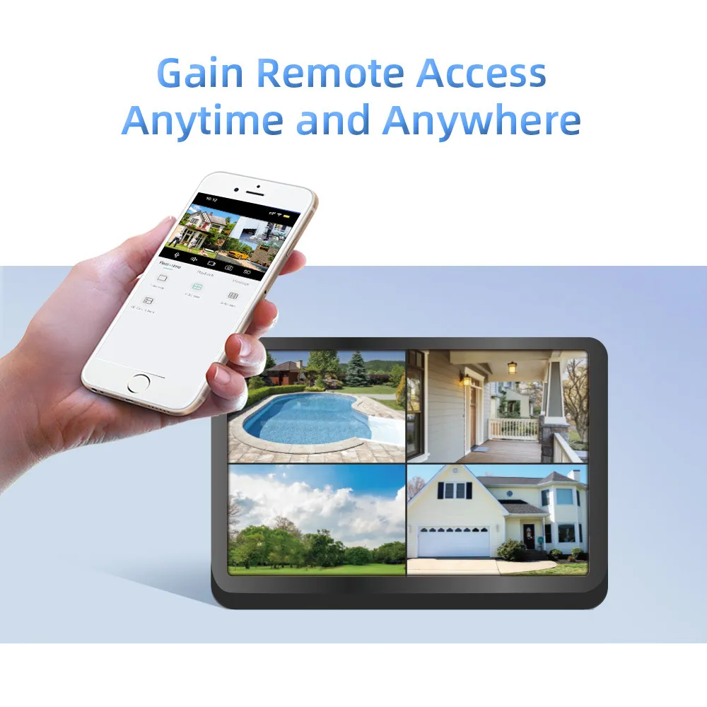 Guudgo 6MP HD 4CH Wireless Security Camera System Dual Lens WiFi Indoor Outdoor IP66 Weatherproof Night Vision 2 Way Audio Human Tracking for Home Surveillance CCTV Cameras
