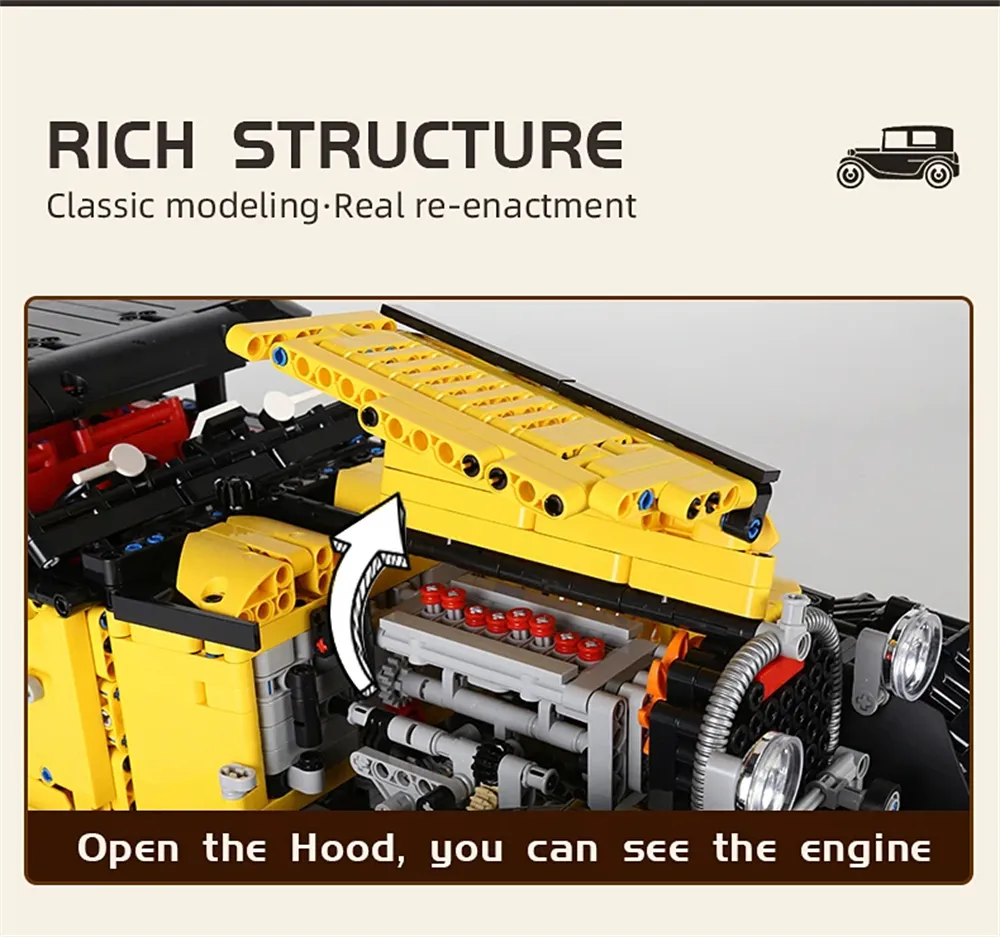 MOULD KING 13080 Technical Car T50 Vintage Classic Racing Vehicle Building Block Brick Assembly Kit 3564PCS Toy Christmas Gift For Kid MOULD KING 13080 Technical Car T50 Vintage Classic Racing Vehicle Building Block Brick Assembly Kit 3564PCS Toy Christmas Gift For Kid