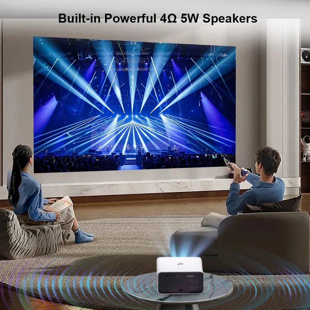 ThundeaL TD85W Portable Full HD 1080P Android 12 Projector 14000 Lumens WiFi 6 & bluetooth-Compatible Auto Focus Keystone Correction Home Theater Built-in 5W Speaker Mini Smart Projector