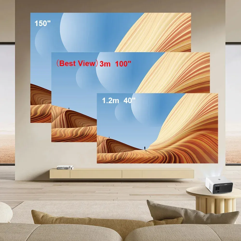 ThundeaL TD85W Portable Full HD 1080P Android 12 Projector 14000 Lumens WiFi 6 & bluetooth-Compatible Auto Focus Keystone Correction Home Theater Built-in 5W Speaker Mini Smart Projector