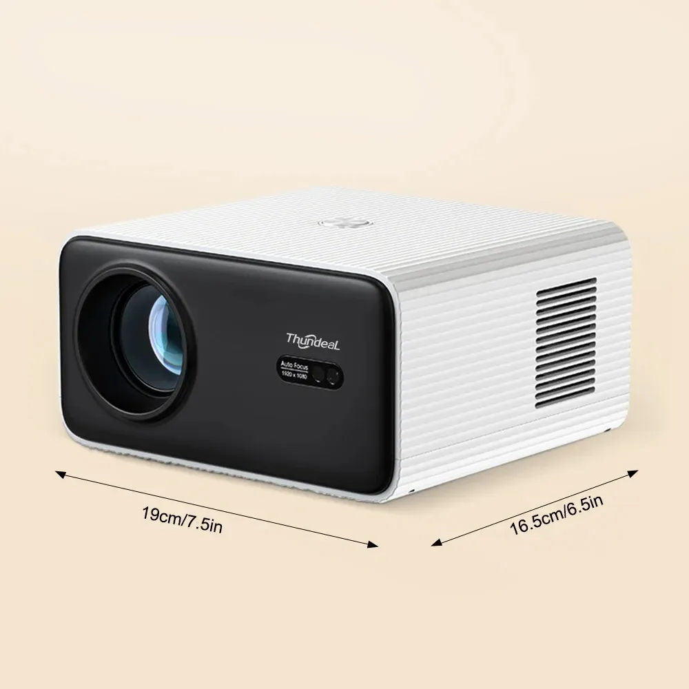 ThundeaL TD85W Portable Full HD 1080P Android 12 Projector 14000 Lumens WiFi 6 & bluetooth-Compatible Auto Focus Keystone Correction Home Theater Built-in 5W Speaker Mini Smart Projector