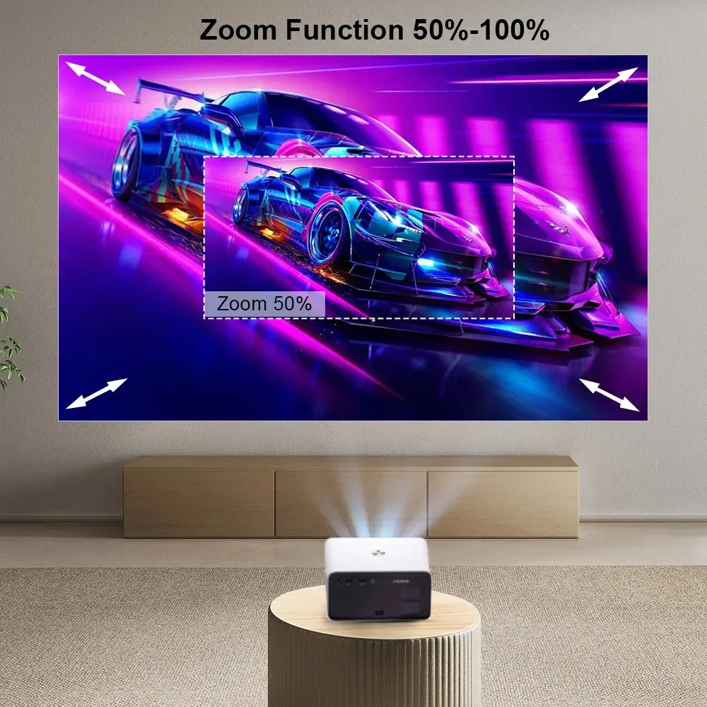 ThundeaL TD85W Portable Full HD 1080P Android 12 Projector 14000 Lumens WiFi 6 & bluetooth-Compatible Auto Focus Keystone Correction Home Theater Built-in 5W Speaker Mini Smart Projector