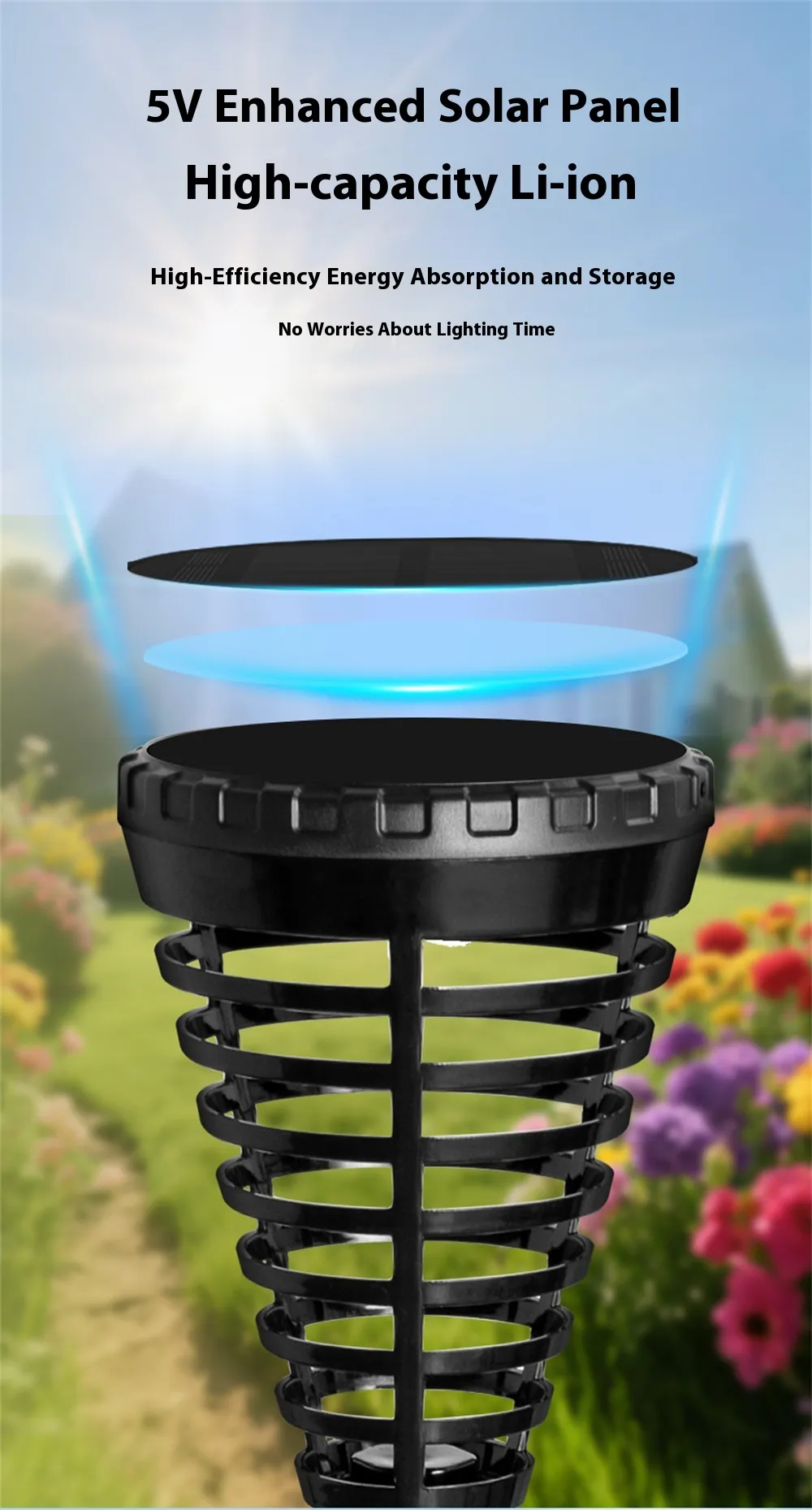 Elfeland Solar-Powered Outdoor Sensor Halloween Festival Decorative Atmosphere Lights, Outdoor Waterproof Solar Garden Light
