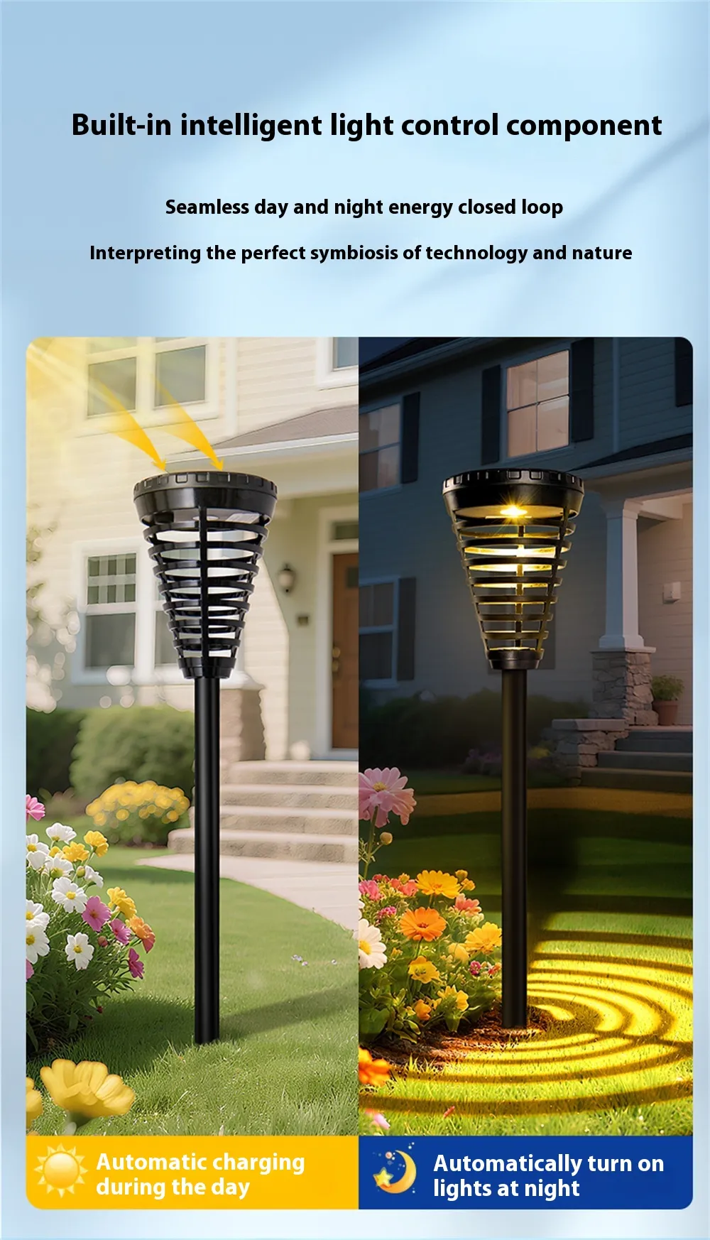 Elfeland Solar-Powered Outdoor Sensor Halloween Festival Decorative Atmosphere Lights, Outdoor Waterproof Solar Garden Light