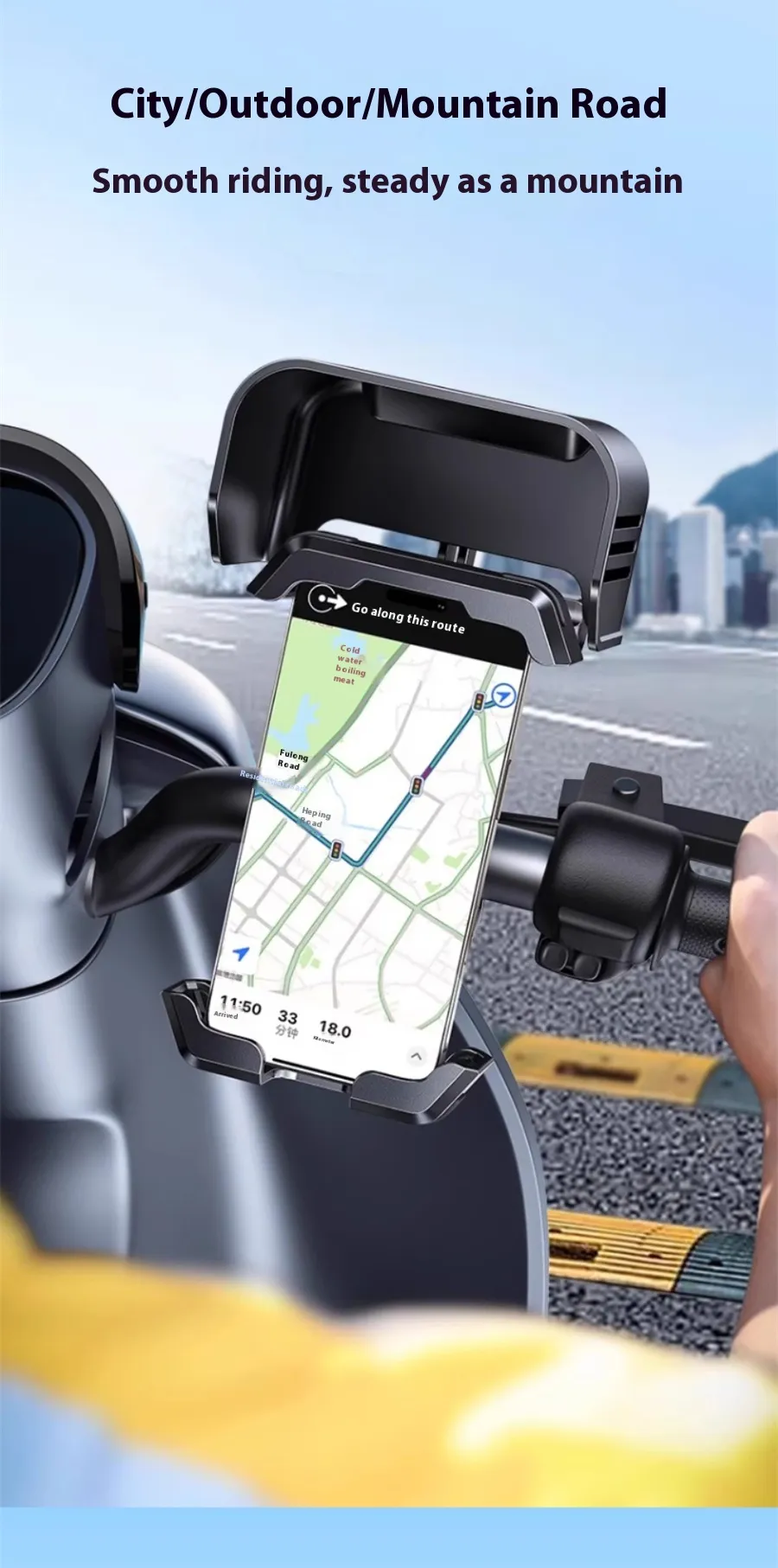 UGREEN LP919 Electric Vehicle Mount for 5.5-7.2 inch Smartphones 360° Rotation Shock Absorption Universal Motorcycle Bicycle Handlebar Holder UGREEN LP919 Electric Vehicle Mount for 5.5-7.2 inch Smartphones 360° Rotation Shock Absorption Universal Motorcycle Bicycle Handlebar Holder