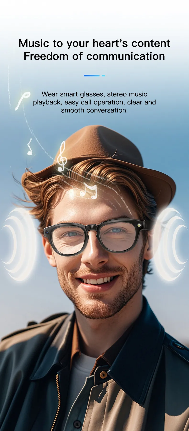 GS380 bluetooth 5.4 AI Smart Shooting Glasses Support Voice & Gesture Control 10H Battery Built-in Speaker for Photo Video Recording Translation Navigation