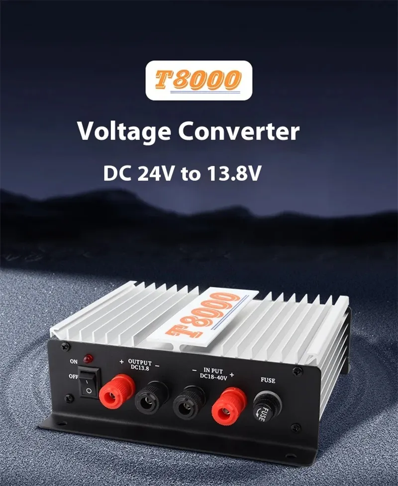 T8000 Voltage Converter DC18-40V to 13.8V 45A High Power Transformer Compact Design Efficient Converter for Marine Car Radio Amplifier Systems T8000 Voltage Converter DC18-40V to 13.8V 45A High Power Transformer Compact Design Efficient Converter for Marine Car Radio Amplifier Systems