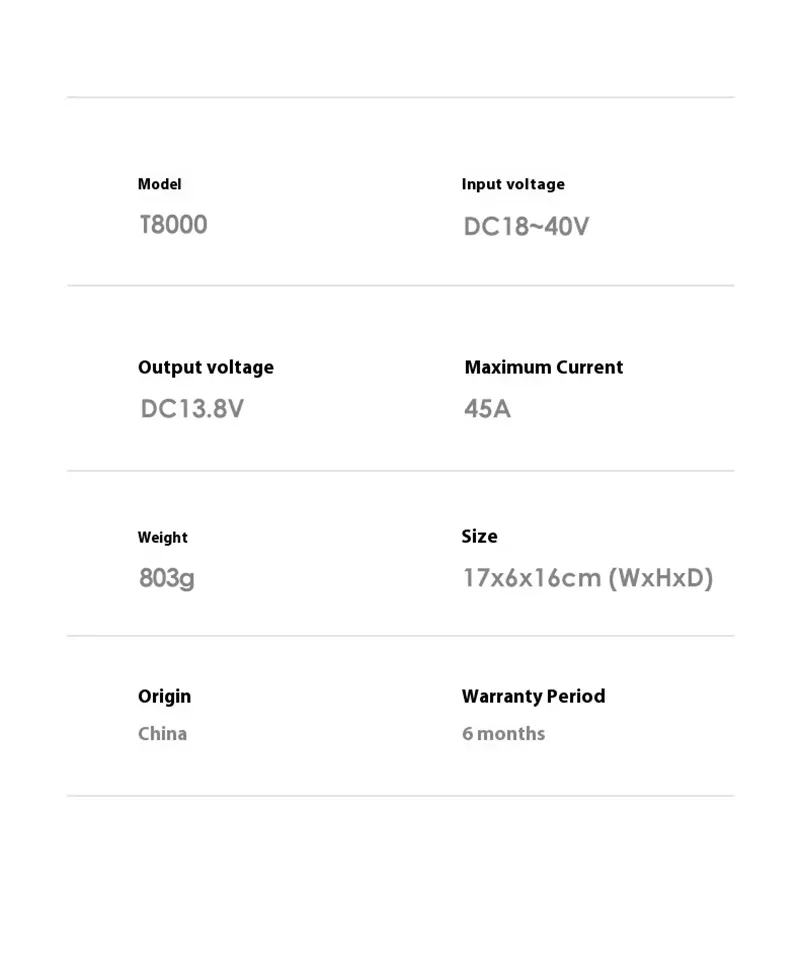T8000 Voltage Converter DC18-40V to 13.8V 45A High Power Transformer Compact Design Efficient Converter for Marine Car Radio Amplifier Systems T8000 Voltage Converter DC18-40V to 13.8V 45A High Power Transformer Compact Design Efficient Converter for Marine Car Radio Amplifier Systems