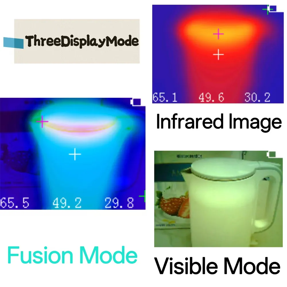 IR B18 Visible Light Thermal Imager 32x24 Fusion Infrared and Visible Light Camera Non-Contact Temperature Measurement Portable Home DIY Heat Tester