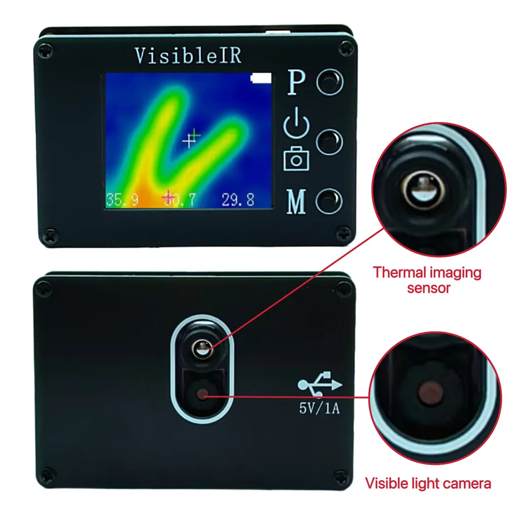 IR B18 Visible Light Thermal Imager 32x24 Fusion Infrared and Visible Light Camera Non-Contact Temperature Measurement Portable Home DIY Heat Tester