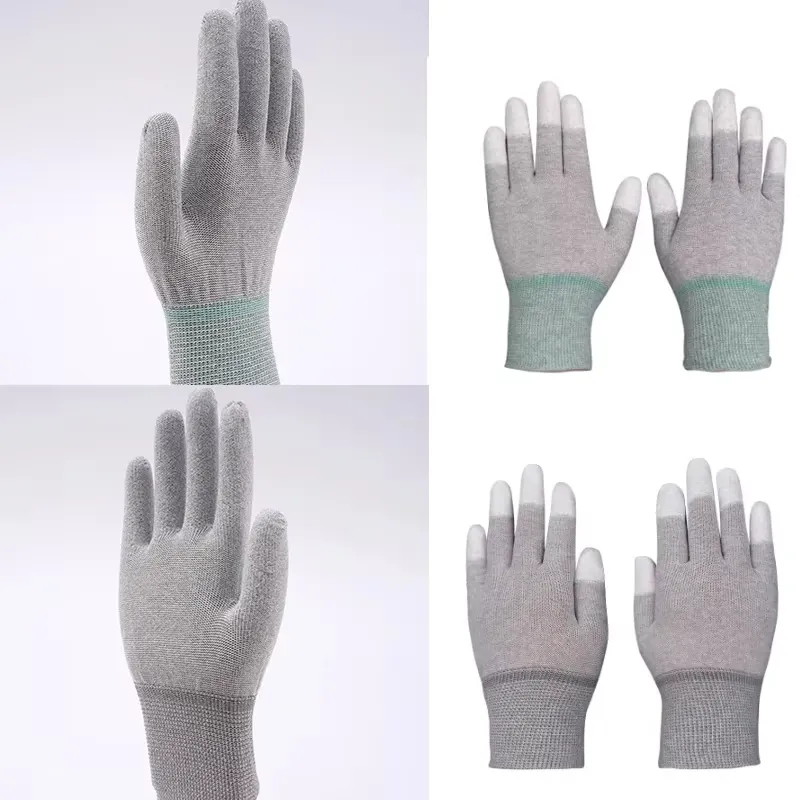 Anti Static Labor Gloves PU Coated Palm Nylon Fiber Breathable Non Slip Gloves High Elasticity Work Gloves for Assembly Inspection Anti Static Labor Gloves PU Coated Palm Nylon Fiber Breathable Non Slip Gloves High Elasticity Work Gloves for Assembly Inspection
