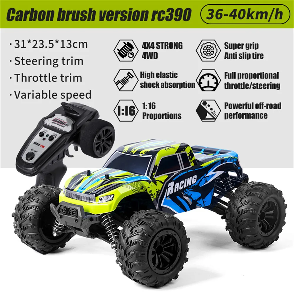 HLX HY166-1 HY166-2 RTR 1/16 2.4G 4WD 36km/h RC Car Off-Road Truck Full Proportional High Speed Large Foot Vehicles Models Toys
