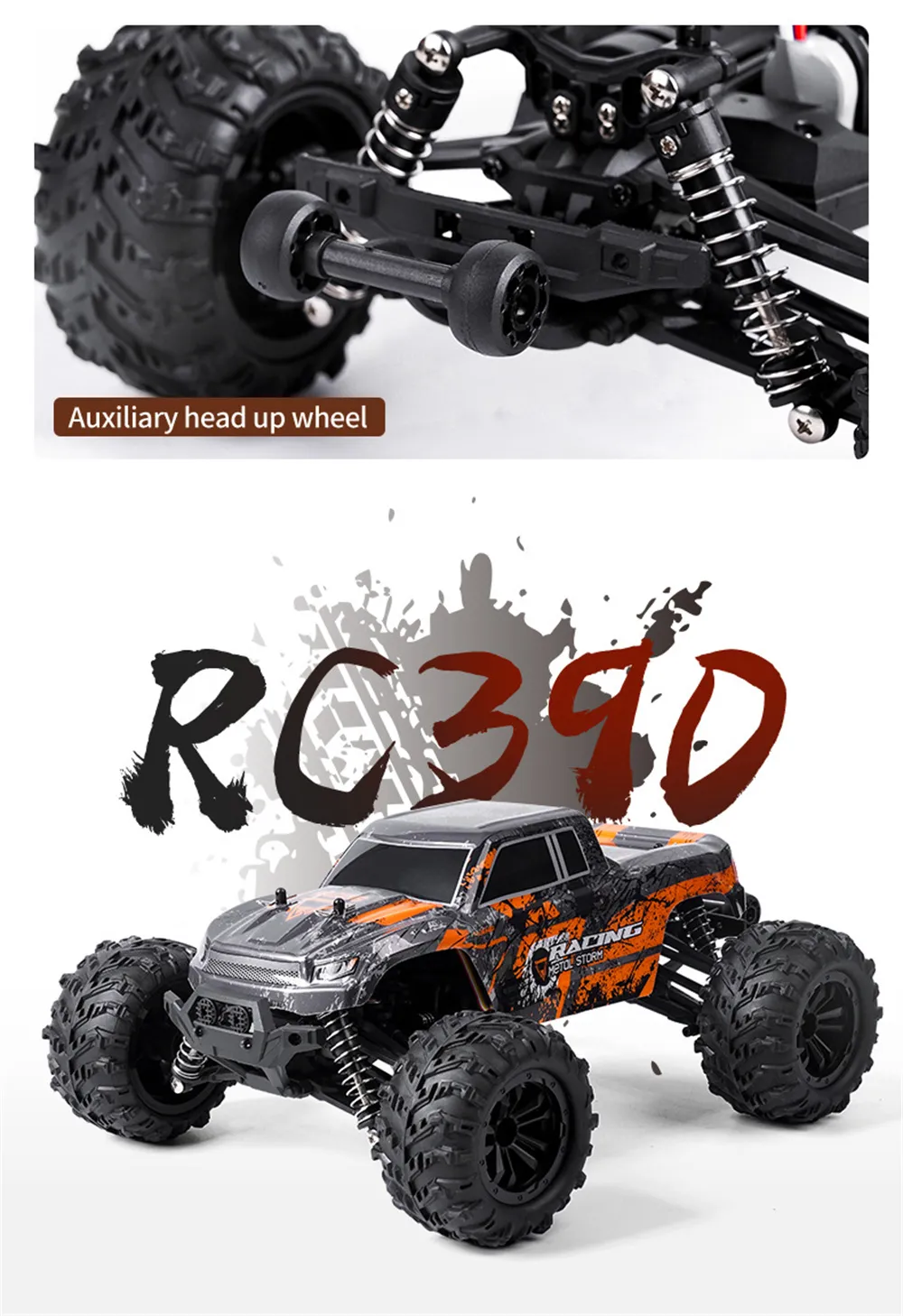 HLX HY166-1 HY166-2 RTR 1/16 2.4G 4WD 36km/h RC Car Off-Road Truck Full Proportional High Speed Large Foot Vehicles Models Toys