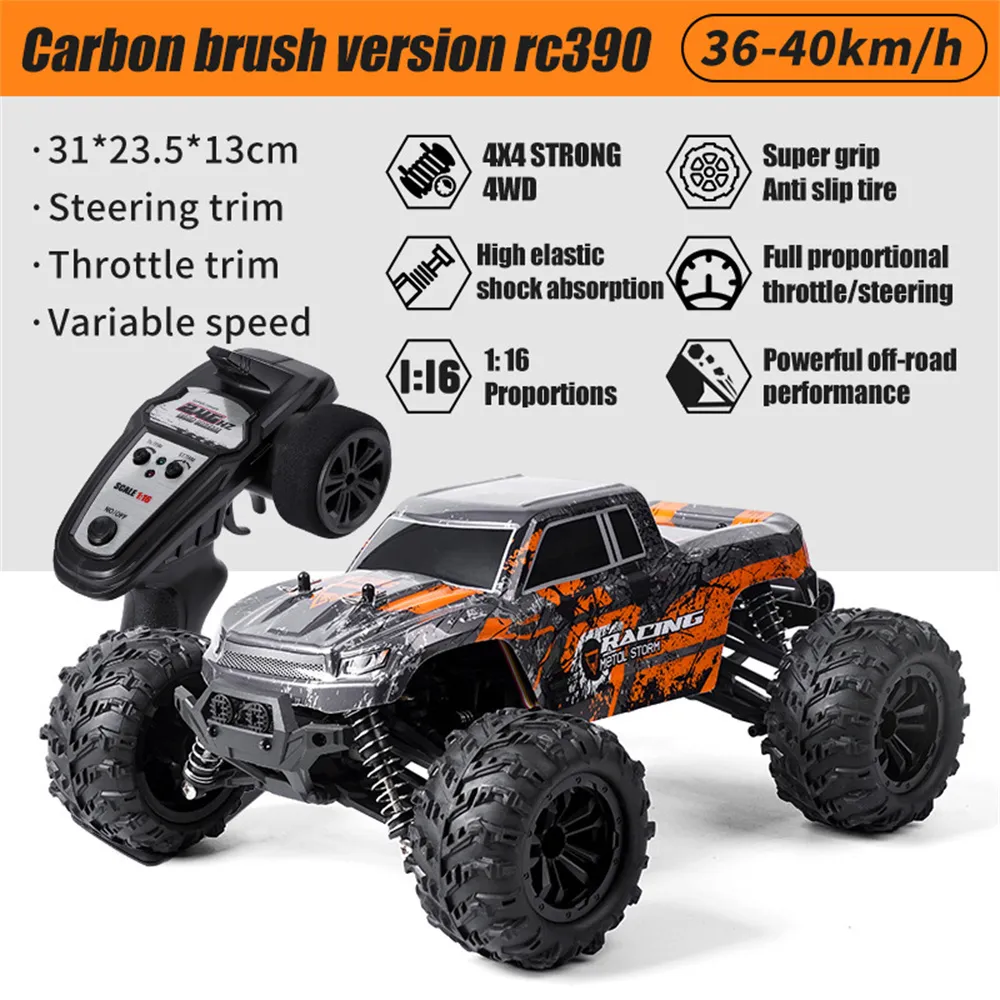 HLX HY166-1 HY166-2 RTR 1/16 2.4G 4WD 36km/h RC Car Off-Road Truck Full Proportional High Speed Large Foot Vehicles Models Toys