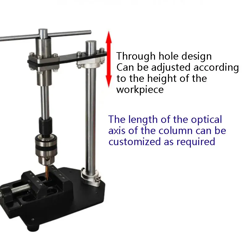 Manual Vertical Tapping Machine Slide Rail Diameter 12MM Clamping Range 1.5-10MM Adjustable Tap Wrench Desktop Rocking Probe Arm Metal Construction Black Vise Attached Manual Vertical Tapping Machine Slide Rail Diameter 12MM Clamping Range 1.5-10MM Adjustable Tap Wrench Desktop Rocking Probe Arm Metal Construction Black Vise Attached