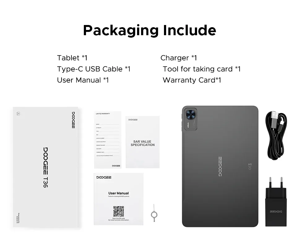 DOOGEE T36 UNISOC T620 Octa Core 8GB+12GB virtual RAM 256GB ROM 4G LTE 12 Inch 2K Screen Android 15 Tablet PC DOOGEE T36 UNISOC T620 Octa Core 8GB+12GB virtual RAM 256GB ROM 4G LTE 12 Inch 2K Screen Android 15 Tablet PC