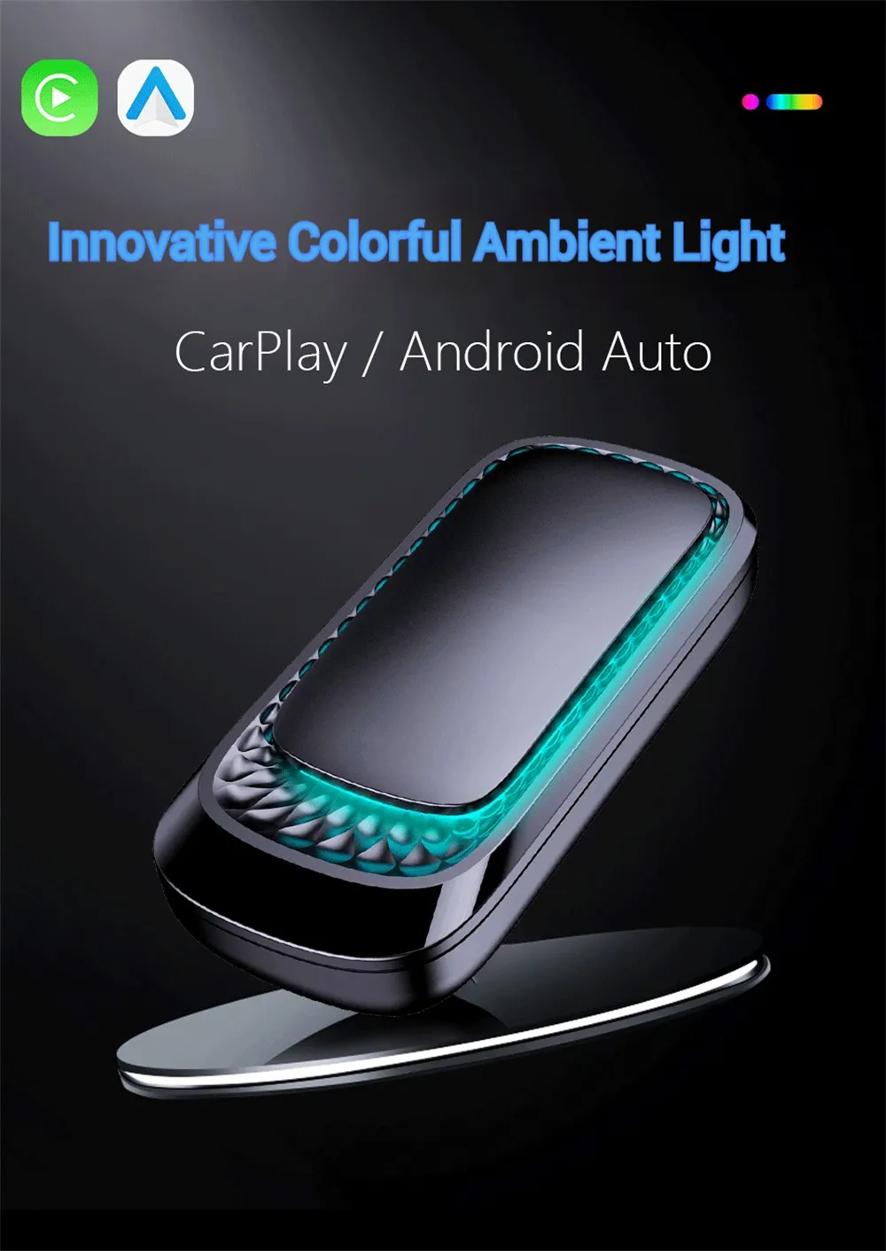 Wooboobox Z1RGB Wireless Carplay Android Auto Adapter Smart Box Plug And Play Bluetooth WiFi Fast Connect Universal For Wired Apple Carplay Cars Wooboobox Z1RGB Wireless Carplay Android Auto Adapter Smart Box Plug And Play Bluetooth WiFi Fast Connect Universal For Wired Apple Carplay Cars