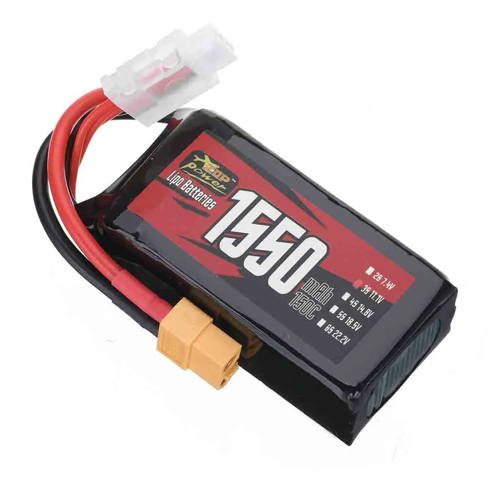 ZOP Power 11.1V 1550mAh 150C 3S LiPo Battery XT60 Plug for RC Drone ZOP Power 11.1V 1550mAh 150C 3S LiPo Battery XT60 Plug for RC Drone