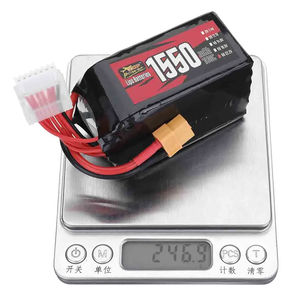 ZOP Power 22.2V 1550mAh 150C 6S LiPo Battery XT60 Plug for RC Drone ZOP Power 22.2V 1550mAh 150C 6S LiPo Battery XT60 Plug for RC Drone