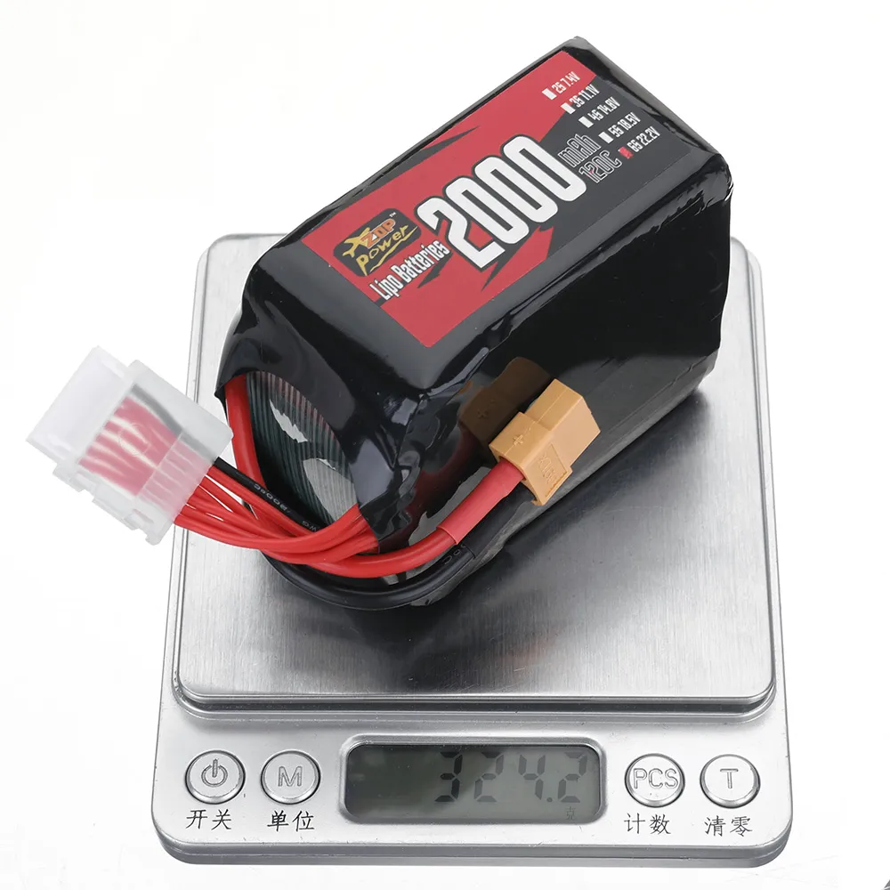 ZOP Power 22.2V 2000mAh 120C 6S LiPo Battery XT60 Plug for RC Drone