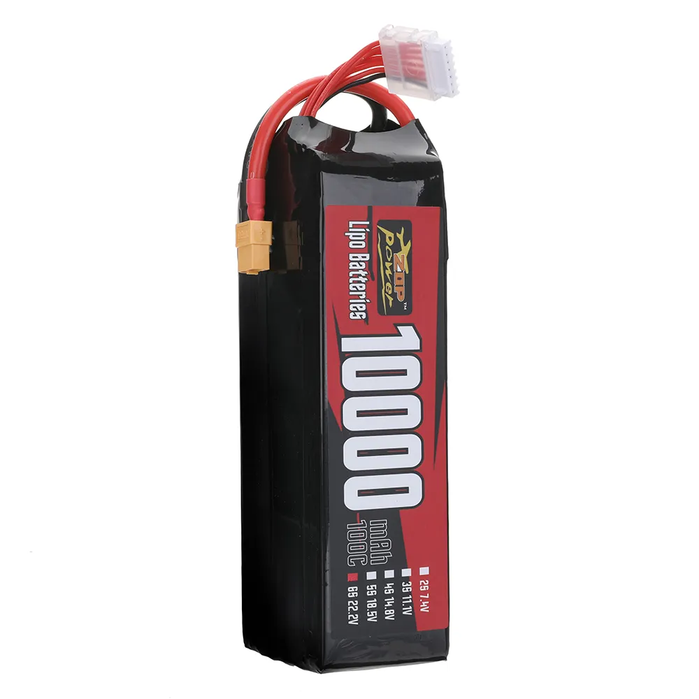 ZOP Power 22.2V 10000mAh 60C 6S LiPo Battery XT60 Plug for RC Drone