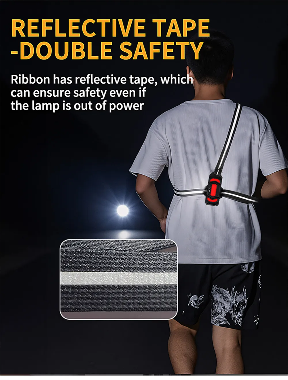 Waist Strap Running Light IPX4 Waterproof USB Charging Chest Light High Brightness Night Safety Warning Light Waist Strap Running Light IPX4 Waterproof USB Charging Chest Light High Brightness Night Safety Warning Light