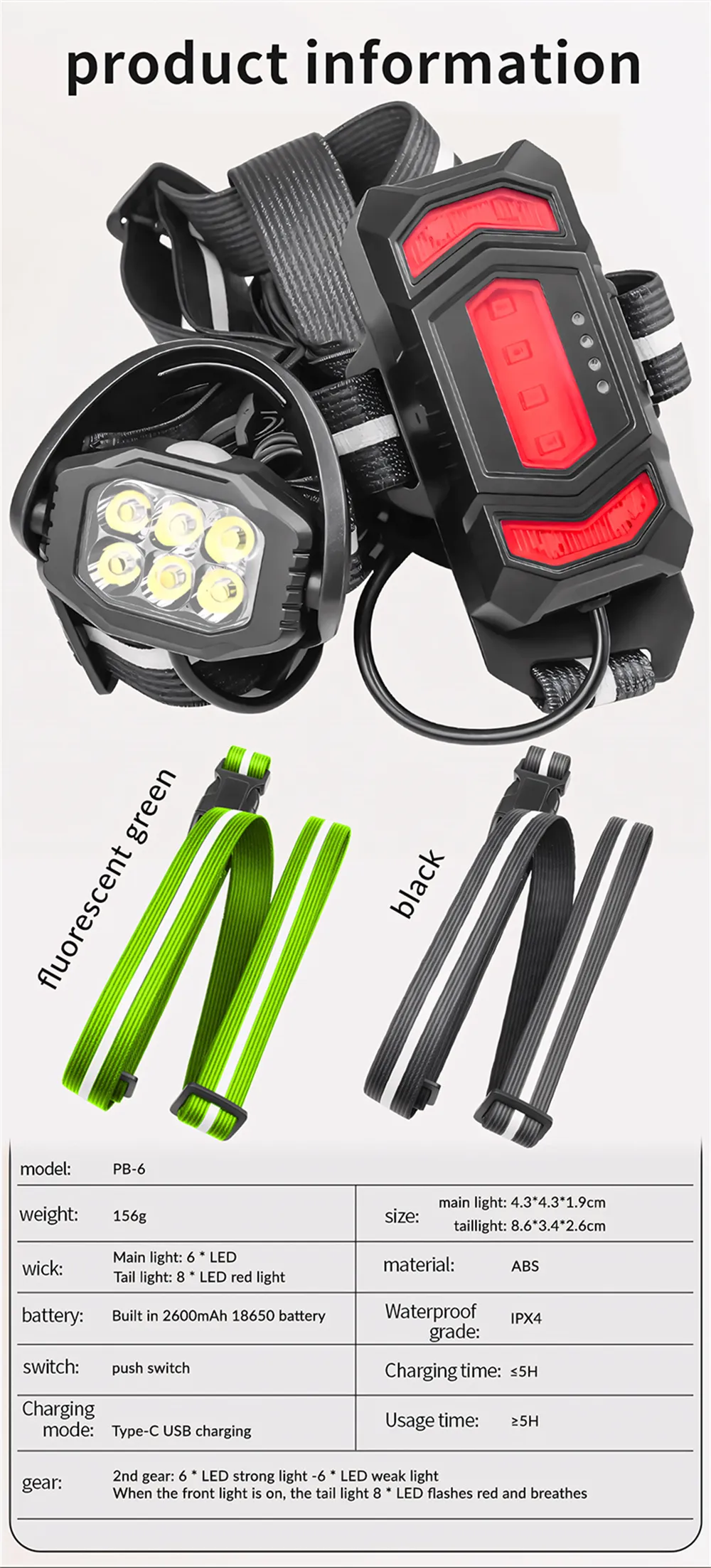 Waist Strap Running Light IPX4 Waterproof USB Charging Chest Light High Brightness Night Safety Warning Light Waist Strap Running Light IPX4 Waterproof USB Charging Chest Light High Brightness Night Safety Warning Light