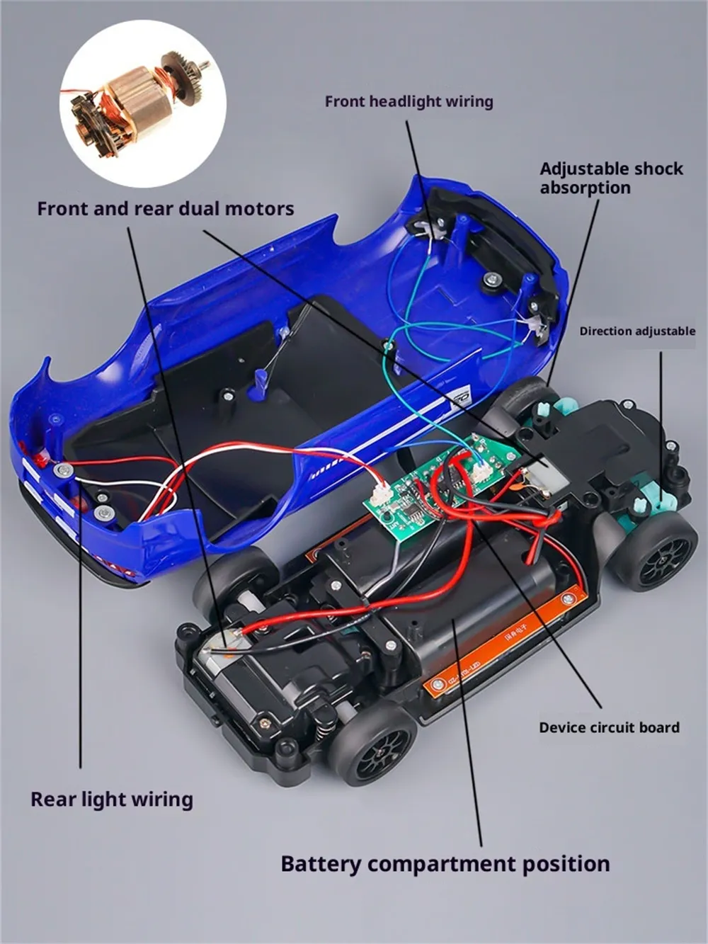 668 669 RTR 1/24 2.4G 4WD Drift RC Car Mini Racing LED Light Desktop Remote Control High-Speed Motor On-Road Vehicle Model Boys Gifts Toys